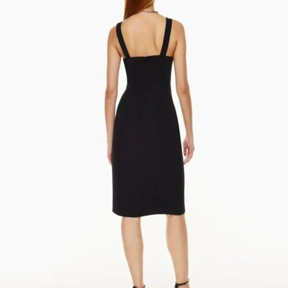 Aritzia Babaton 90's Slit Midi Dress Black Size 10 - Picture 5 of 12